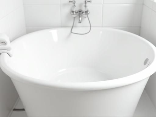 A sparkling white refinished bathtub